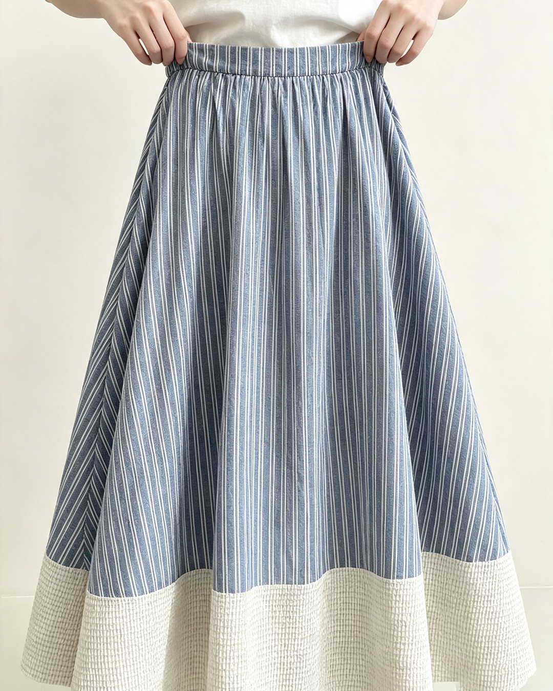Japanese Stripe Patchwork Maxi Skirt