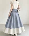 Japanese Stripe Patchwork Maxi Skirt