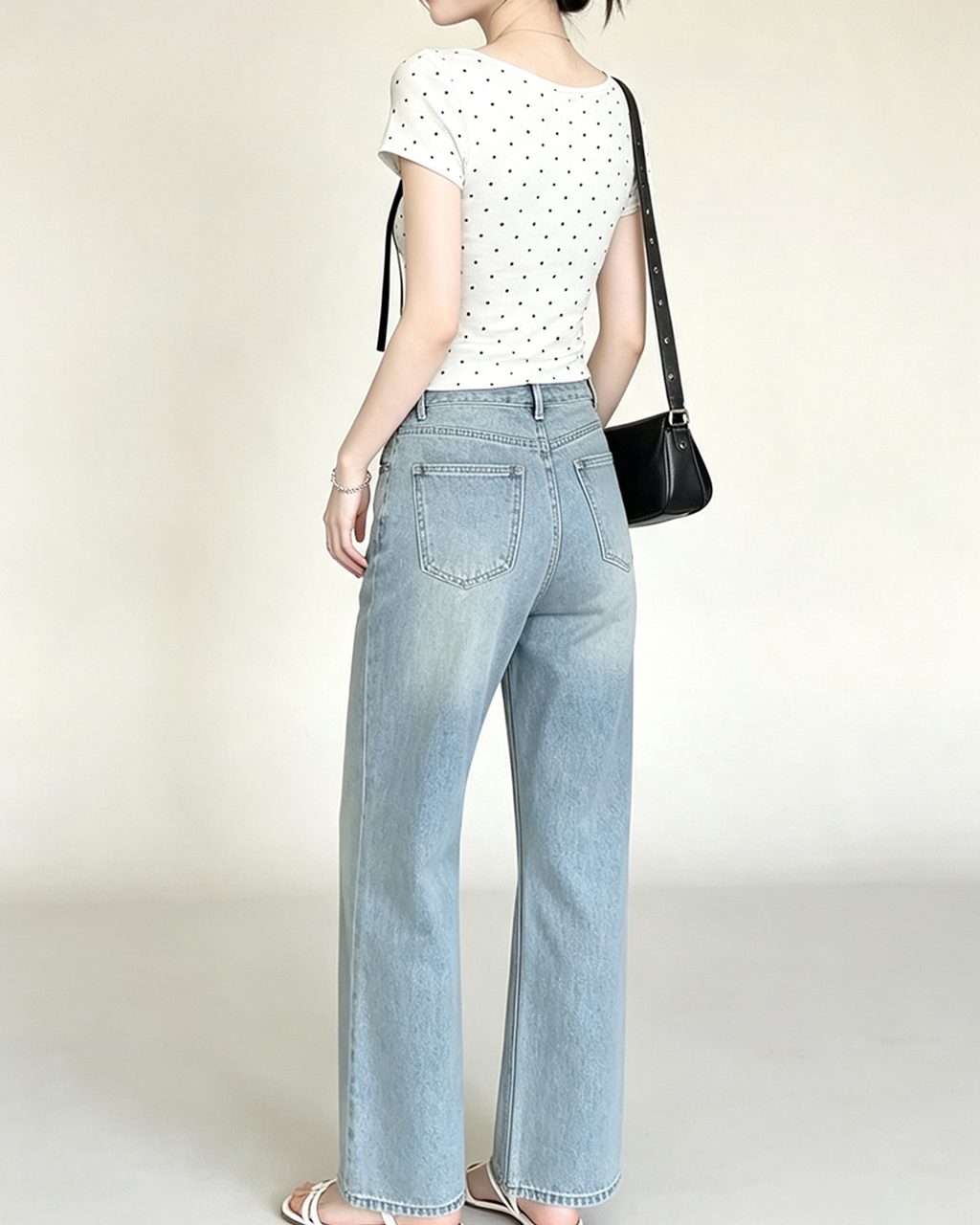 Women Polka Dot Bow Short Sleeve Top