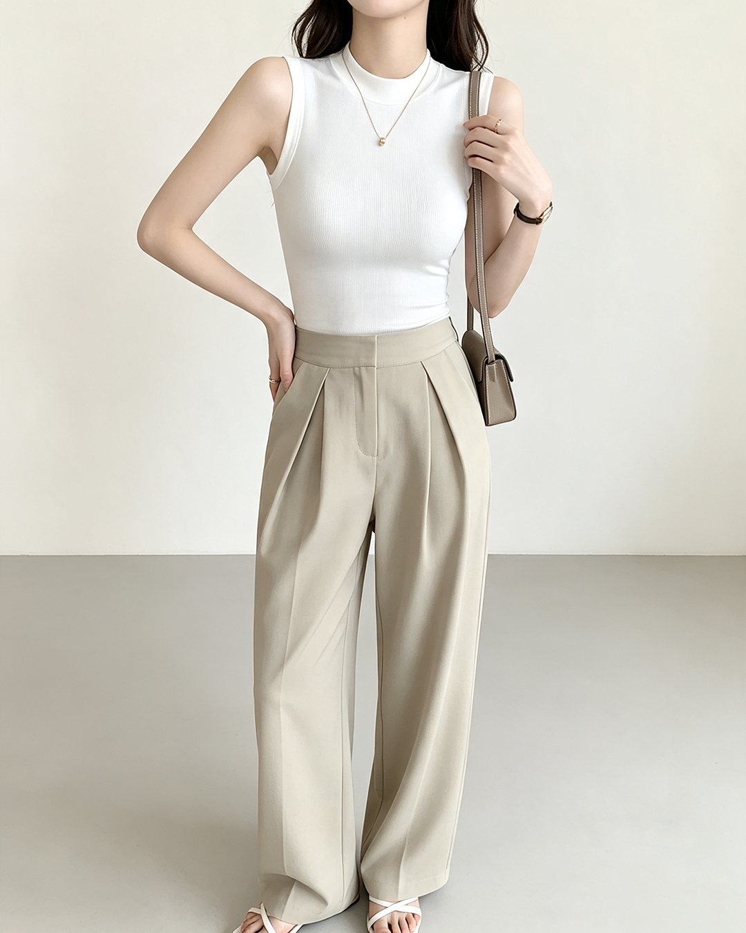Women Ribbed Mock Neck Sleeveless Tank Top