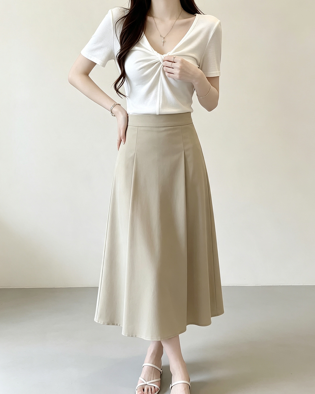 Women Twist V Neck Short Sleeve Top