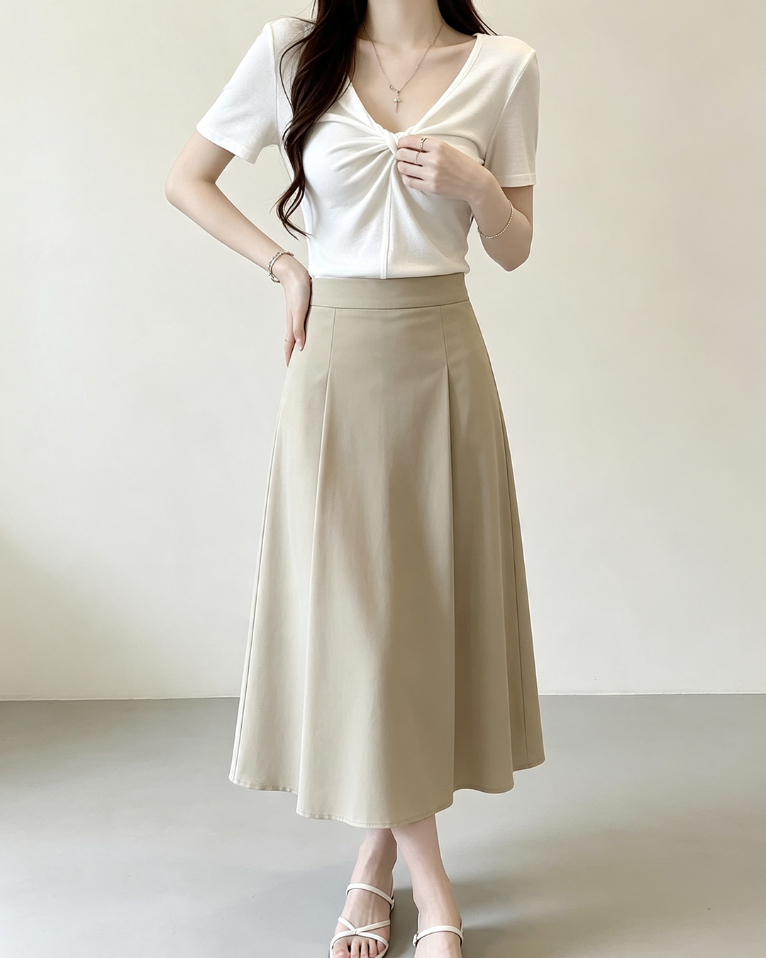 Women Twist V Neck Short Sleeve Top